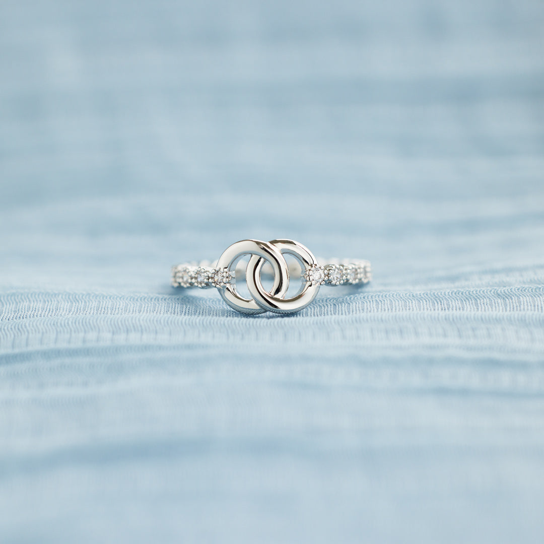 Mother & Daughter Forever Linked Pave Interlocking Ring - Love&Together ...