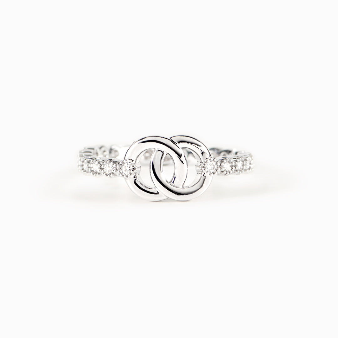 Mother & Daughter Forever Linked Pave Interlocking Ring - Love&Together ...